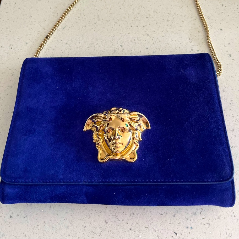 Versace clutch bag with detachable chain